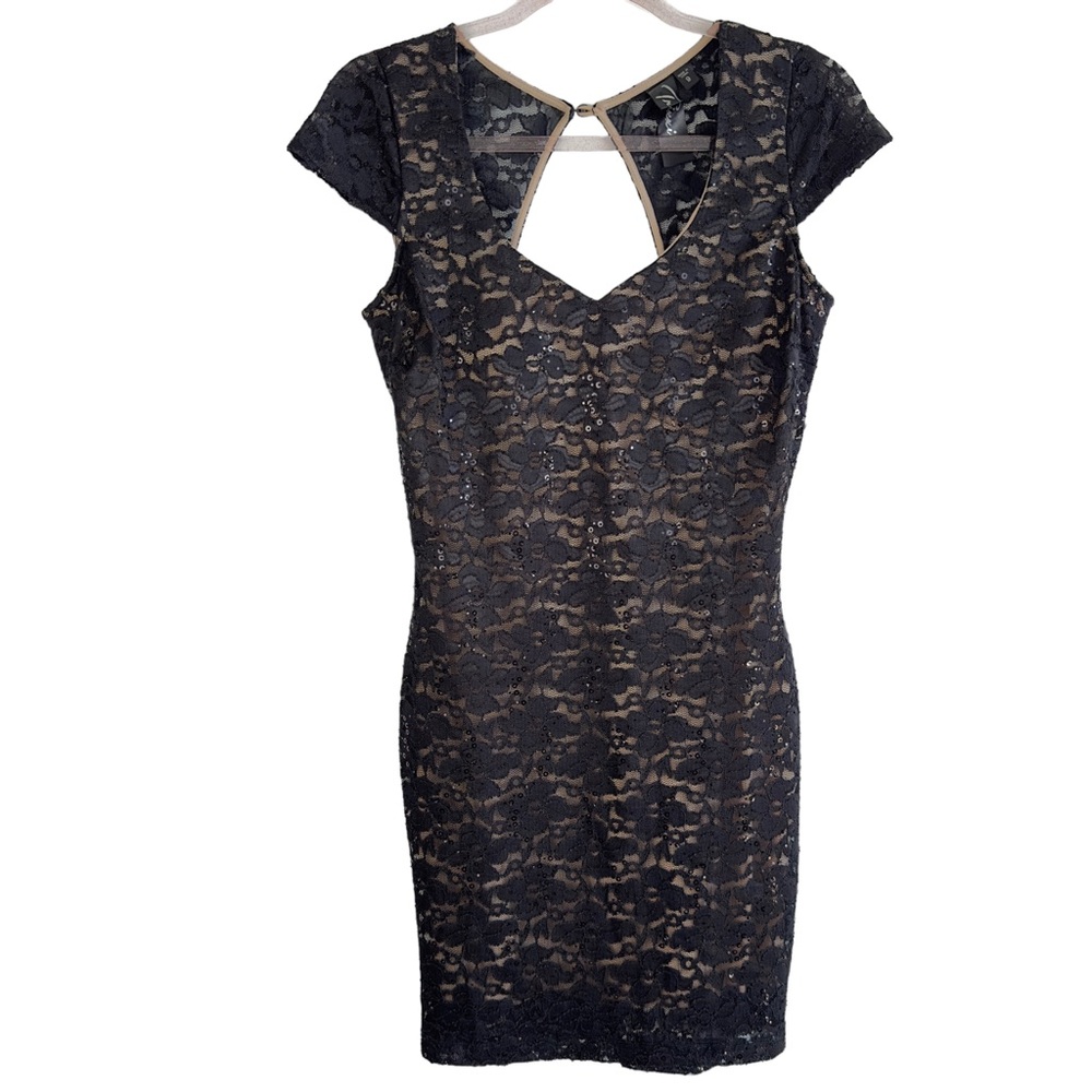 Lulus Sequin Bodycon Lace Cocktail Dress
